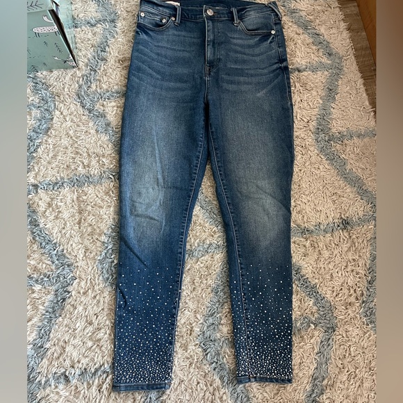 TRUE RELIGION~ “CAIA” ULTRA HIGH RISE RHINESTONE SKINNY JEANS SZ.31 - Picture 4 of 8